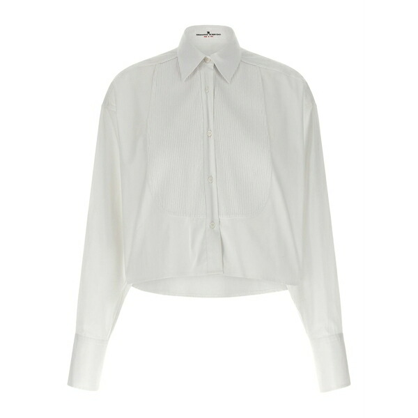 エルマンノ シェルヴィーノ レディース プルオーバー トップス Plastron cotton shirt White