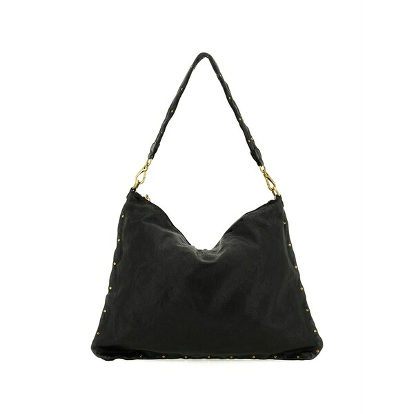 カンポマッジ レディース ショルダーバッグ 御徒面子 Studded shoulder bag Black