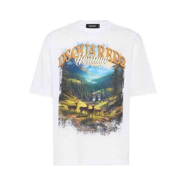 ディースクエアード メンズ プルオーバー トップス Canada graphic t-shirt  White