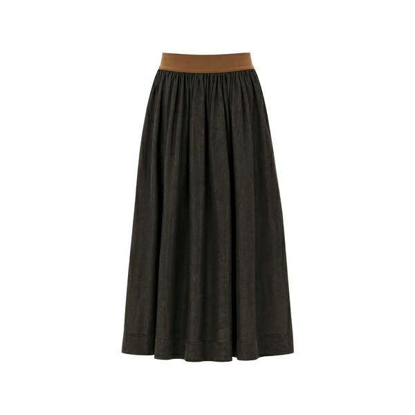 ユマ・壱 レディース スコート ボトムス A-line maxi skirt Black