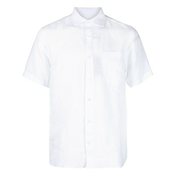 ポールアンドシャーク メンズ プルオーバー トップス Short-sleeved linen shirt White
