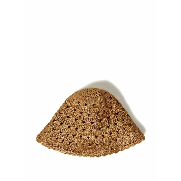 ツイン仕かける レディース かぶり笠 付属品 Woven-effect logo-detail hat Brown