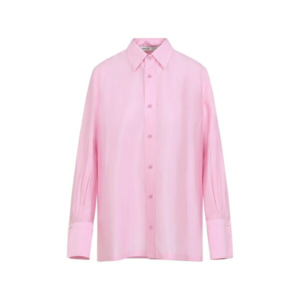 カルヴェン レディース プルオーバー トップス Button-up silk shirt Pink