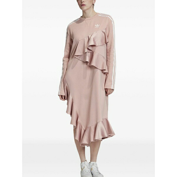 アディダス レディース 衣裳 トップス Ruffled asymmetric dress Pink