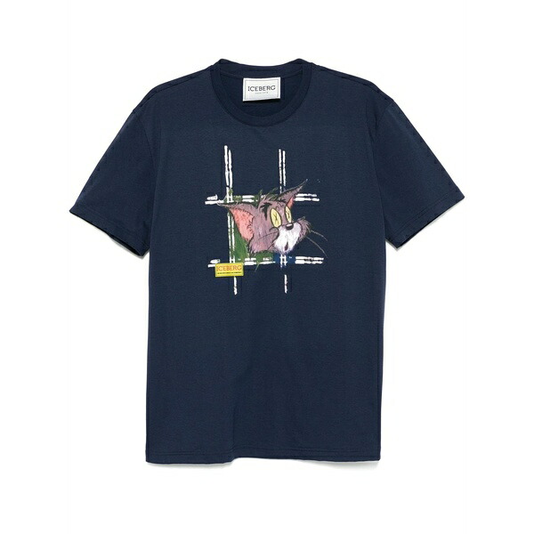 アイスバーグレタス メンズ プルオーバー トップス Motif-print t-shirt Blue