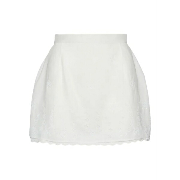 マグダ・ブトリム レディース スコート ボトムス Embroidered white mini skirt White