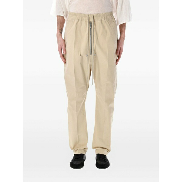リックオウエンス メンズ 心地よいズボン下 ボトムス Bella drawstring-zip trousers Neutrals