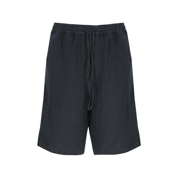 １２０％リノ メンズ 心地好いズボン下 ボトムス Drawstring-waist linen shorts Black