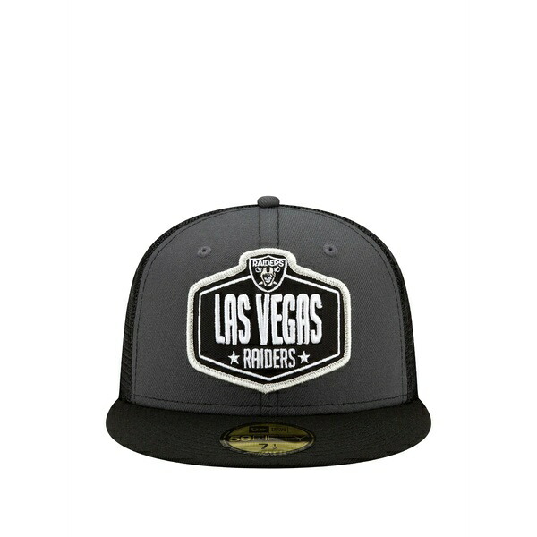 ニュー内鰓 メンズ かぶり笠 添え物 59fifty las vegas raiders 2021 draft fitted cap Black