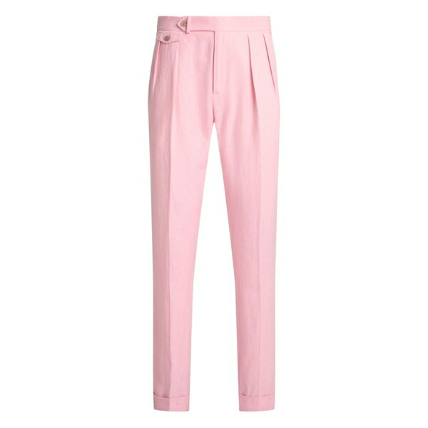 ラルフローレン メンズ 心地よいズボン下 ボトムス Pleated linen trousers Pink
