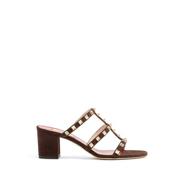 ヴァレンティノ ガラヴァーニ レディース サンダル シューズ Rockstud slide sandals インチ suede 60粍 Brown