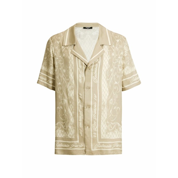 バルマン メンズ プルオーバー トップス Printed foulard pyjama shirt Neutrals