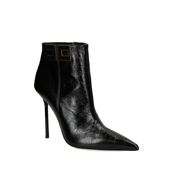 エリザベスフランキ レディース ブーツ シューズ Logo-plaque heeled boots Black