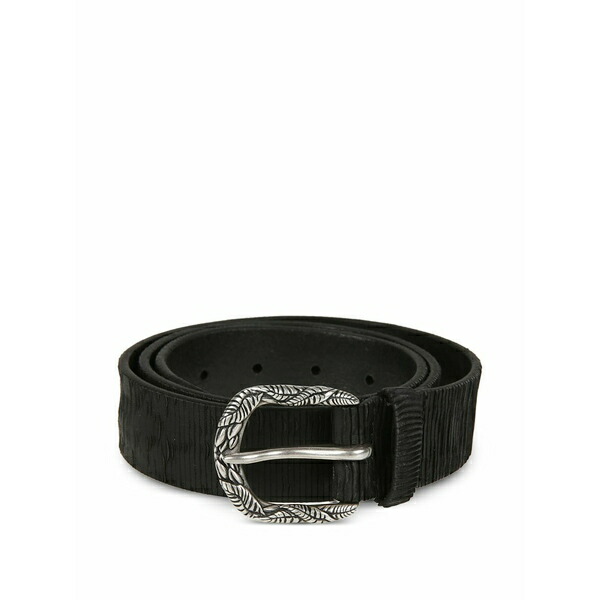 オルチアーニ メンズ 胴締め 佩び物 Textured buckle belt Black