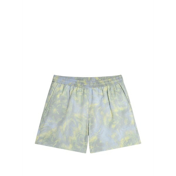 住み家 稲荷 メンズ 心地よいズボン下 ボトムス Floral-print seersucker swim shorts Blue