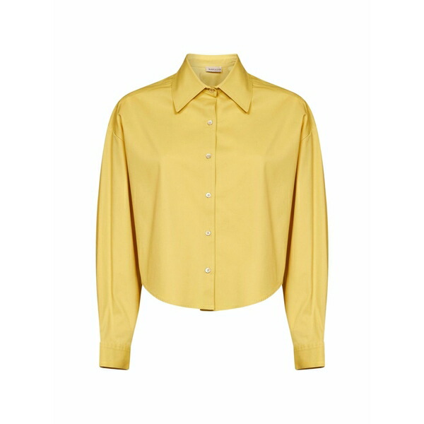 ブランカ ヴィータ レディース プルオーバー トップス Cropped curved-hem shirt Yellow