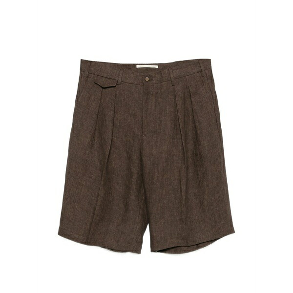 ブリリア 1949 メンズ カジュアルパンツ ボトムス Pleated-detail shorts Brown|asty