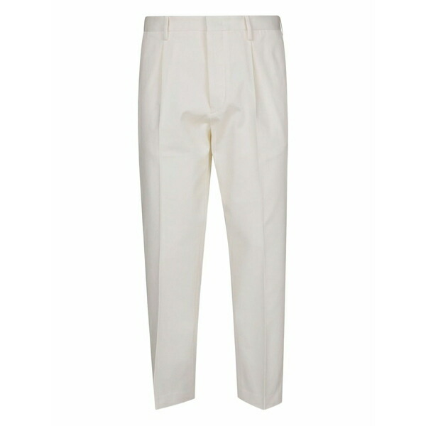 アルファインダストリーズ メンズ 心地よいズボン下 ボトムス Pleated cotton trousers White