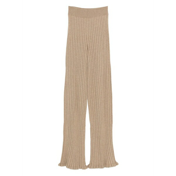 リサ・ヤン レディース 心地好いズボン下 ボトムス Ribbed flared trousers Brown