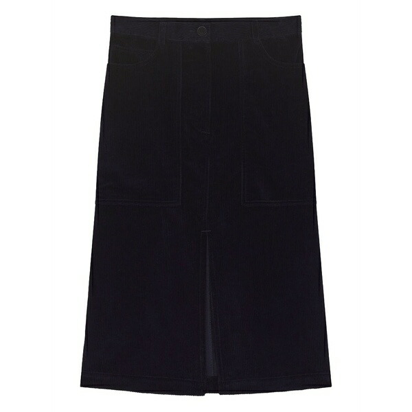 棲み家 狐狸 レディース スコート ボトムス Corduroy slit skirt Blue
