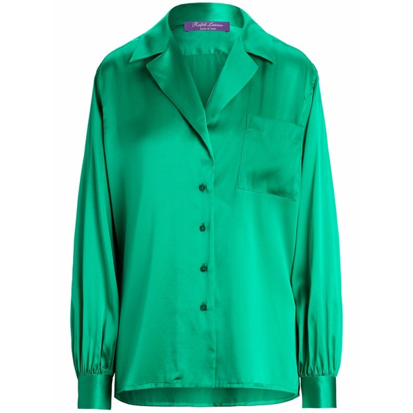 ラルフローレン レディース プルオーバー トップス Roslin stretch-silk shirt Green