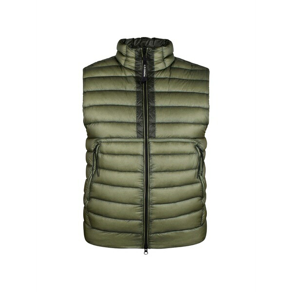 シーピーカンパニー メンズ 厚地の外套 アウター Quilted-ripstop gilet Green