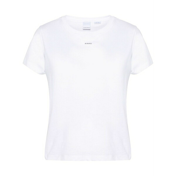 ピンコ レディース プルオーバー トップス Logo-print cotton t-shirt White