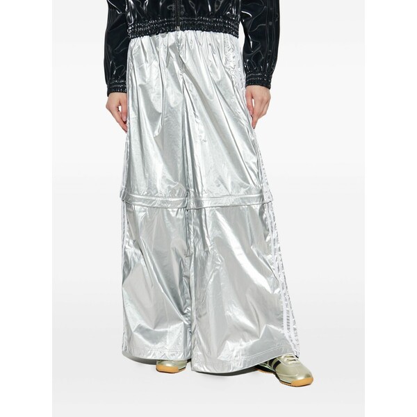 アディダス レディース 心地好いズボン下 ボトムス Side-stripe layered trousers Silver