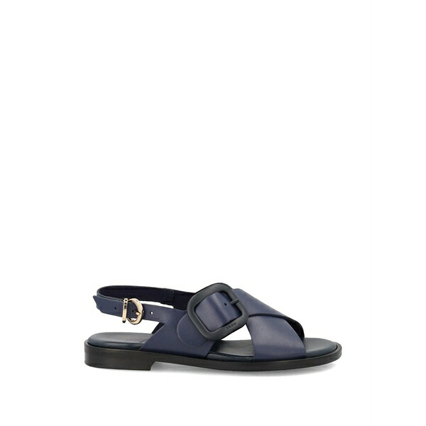 亭主もち レディース サンダル シューズ Crossover-strap buckled sandals Blue
