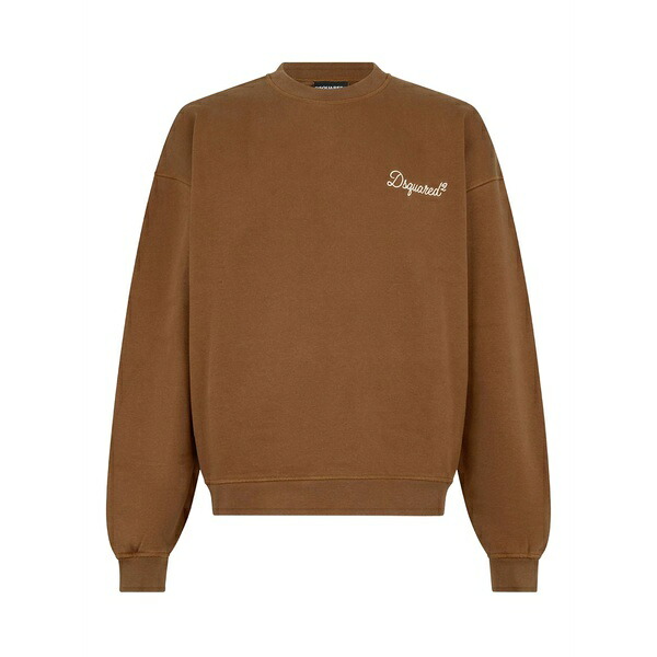 ディースクエアード メンズ パーカー・スウェットシャツ アウター Signature crew-neck sweatshirt Brown