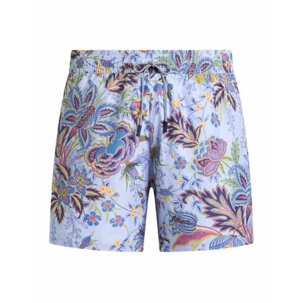 エトロ メンズ 心地よいズボン下 ボトムス Floral-print swim shorts Blue