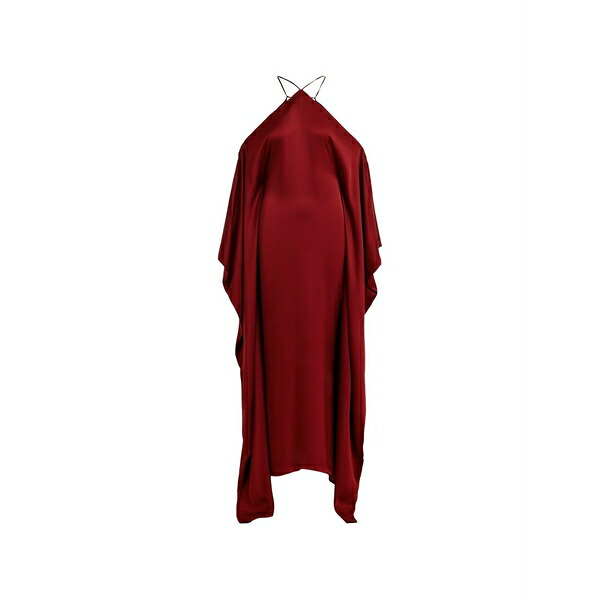 エッセンシャルアントワープ レディース 衣裳 トップス Halterneck waterfall-side maxi dress Red