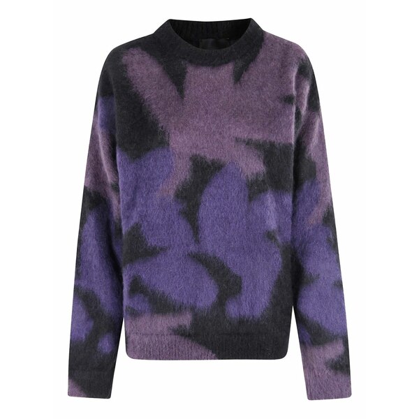 ロベルトコリーナ メンズ 編み物\u0026スウェーター アウター Patterned crew-neck sweater Purple