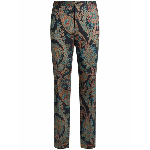 エトロ メンズ 心地好いズボン下 ボトムス Paisley jacquard tailored trousers Blue