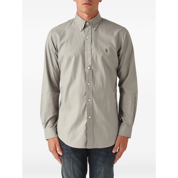 ラルフローレン メンズ ティーシャツ トップス Logo-embroidered shirt Grey