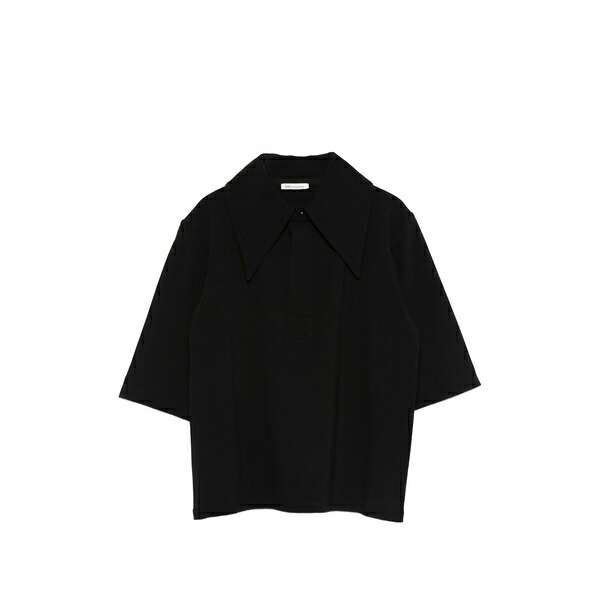意中の女 レディース スポーツシャツ トップス Short-sleeve polo top Black