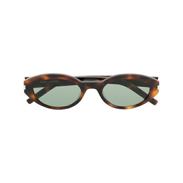 サンローラン アイウェア レディース 黒眼鏡＆アイウェア 付属物 Oval-frame tortoiseshell-effect sunglasses Brown