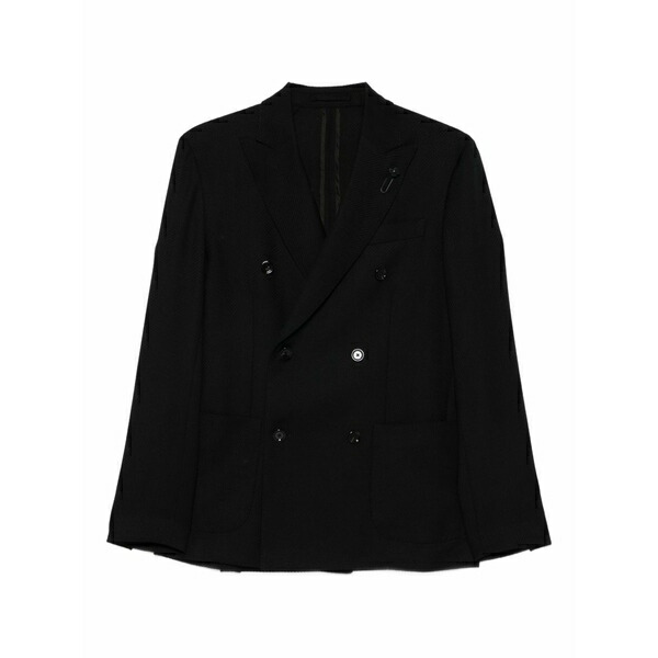ラルディーニ メンズ 上衣＆上衣 アウター Double-breasted wool jacket Black