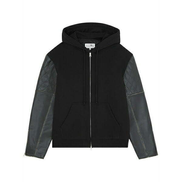 マルタンマルジェラ メンズ ジャケット&ブルゾン アウター Zip-up hooded jacket Black|asty