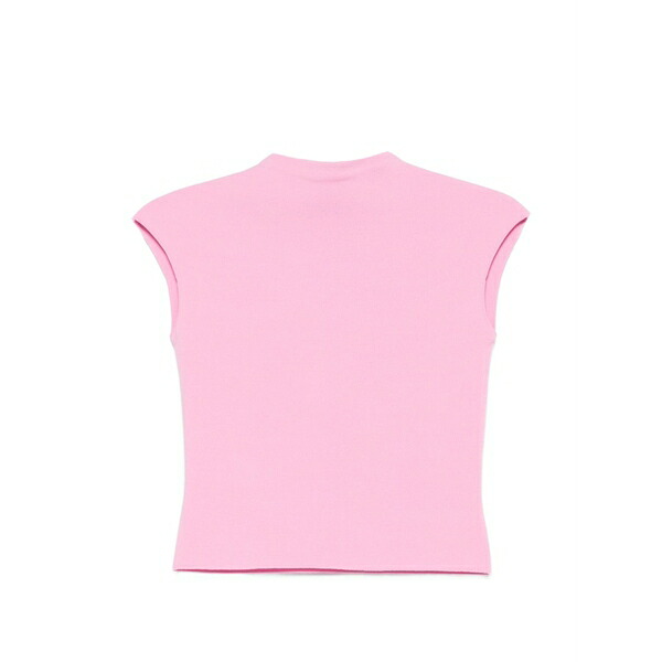 アウェイク 流行り物 レディース カットソー トップス Knitted sleeveless top Pink