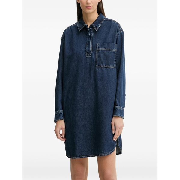 マルコポーロ レディース 衣裳 トップス Collar pocket mini dress Blue