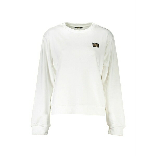 カヴァリ 社会階級/ロベルト・カバリ レディース 編み物\u0026プルオーバー アウター Logo-patch sweatshirt White