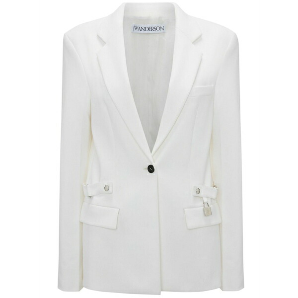 J.W.アンダーソン レディース 上衣＆上衣 アウター Notched-lapels single-breasted blazer White