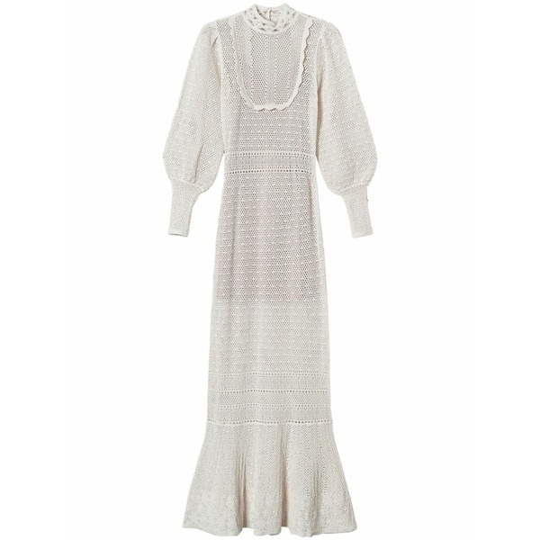 ツイン書き割り レディース 衣裳 トップス Knitted maxi dress White