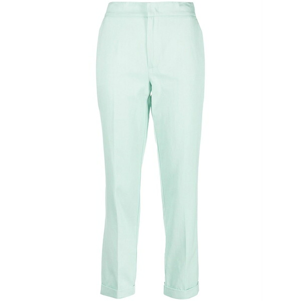 ツイン書き割り レディース 心地好いズボン下 ボトムス Cropped straight-leg trousers Green