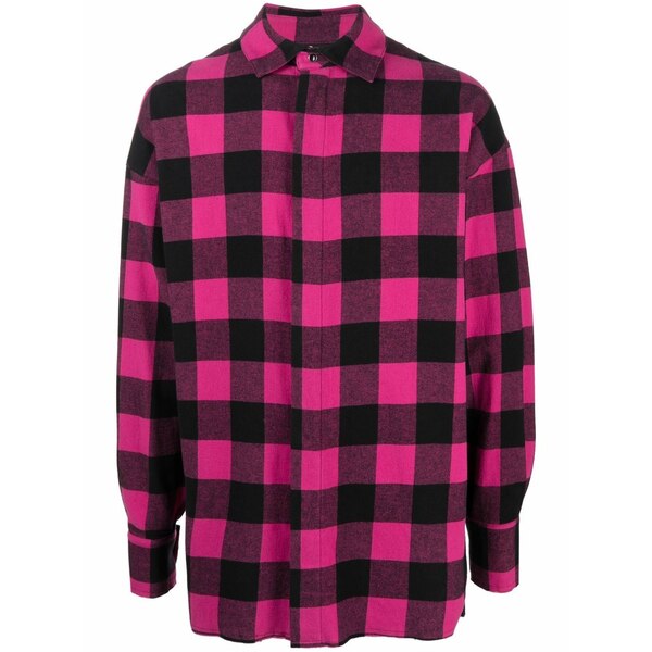 パーム・エンジェルス メンズ シャツ トップス Check-print logo shirt Pink｜asty 74,140円