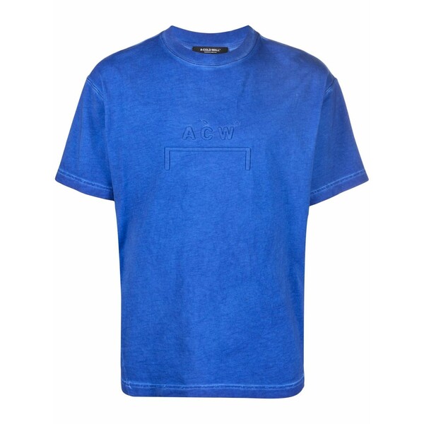 アコールドウォール メンズ ティーシャツ トップス Logo-embroidered organic cotton t-shirt Blue