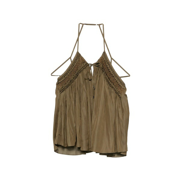 バーバラ ブイ レディース カットソー トップス Embroidered halterneck top Green