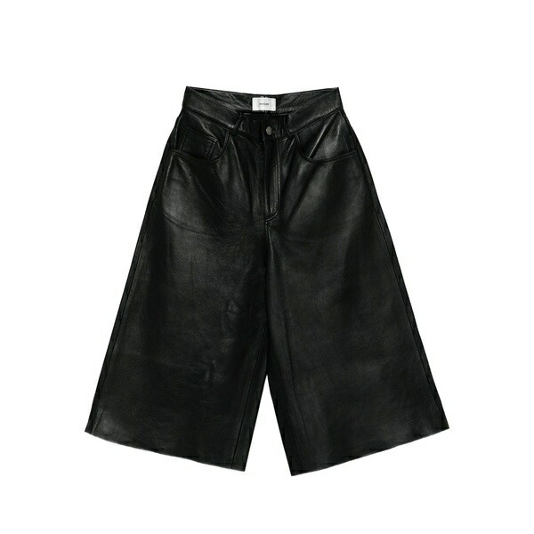 御機嫌冷やりとした レディース 心地よいズボン下 ボトムス Leather shorts Black