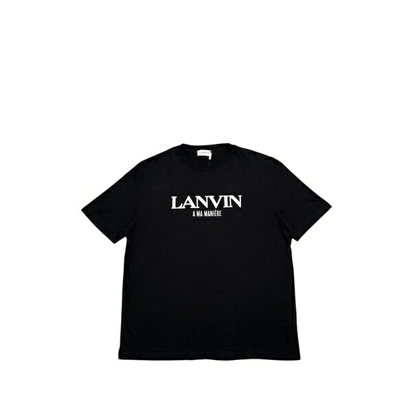 ランバン メンズ ティーシャツ トップス X a ma mani￡re embroidered t-shirt Black